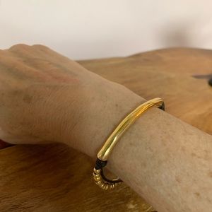 UNO de 50 Gold and Leather Bracelet
